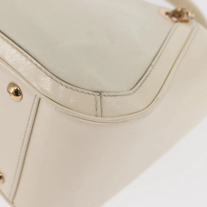 Salvatore Ferragamo Betulla Chain Tote Leather, White, Leather, Handbag