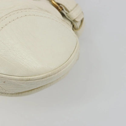 Salvatore Ferragamo Gancini Leather, White, Leather, Handbag