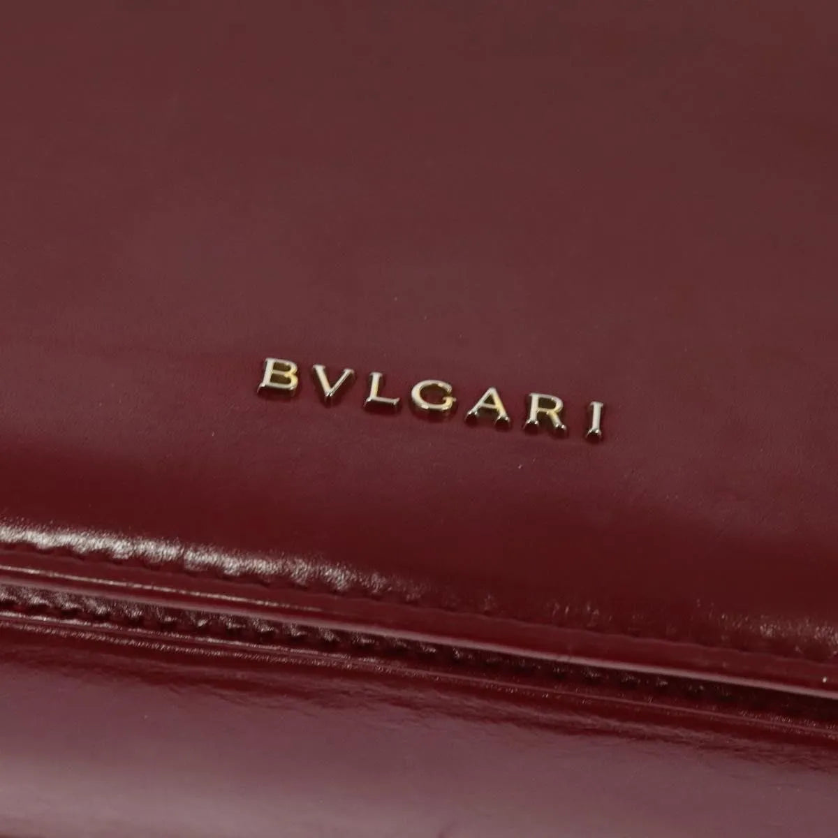 Bvlgari Signature Leather, Red, Leather, Shoulder Bag