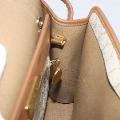 Christian Dior Vintage Honeycomb Flap Canvas and Leather, Beige, PVC, Shoulder Bag