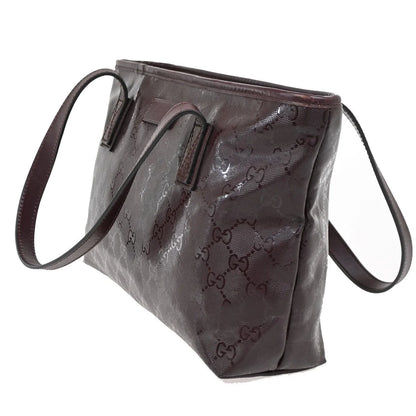 Gucci Plus Tote GG Imprime, Burgundy, PVC, Shoulder Bag