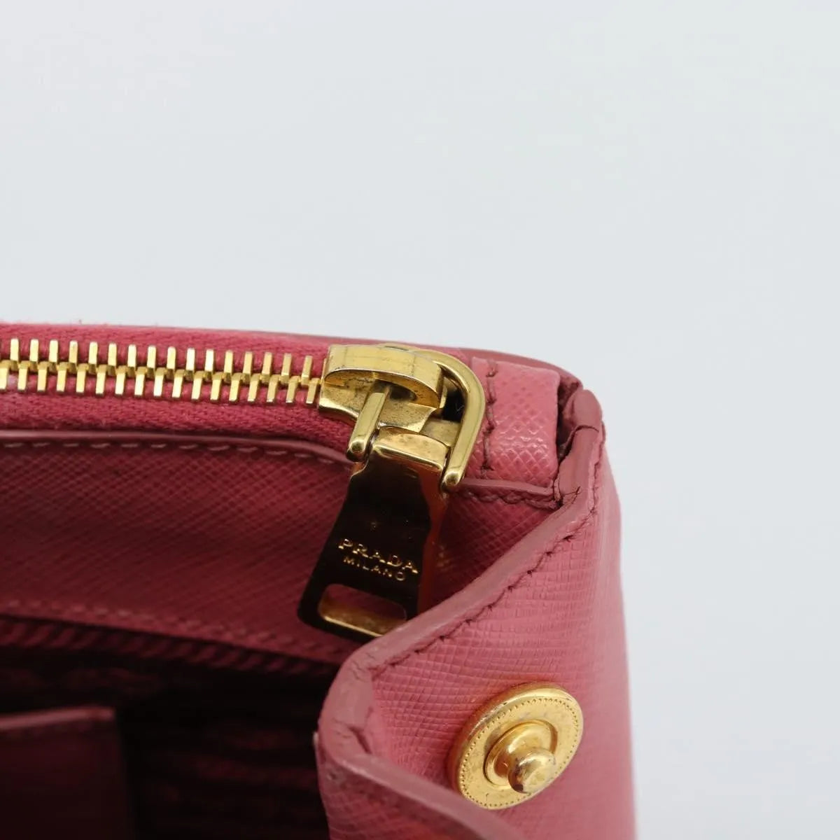 Prada Galleria Double Zip Tote Saffiano Leather, Pink, Leather, Handbag
