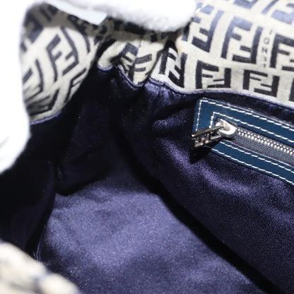 Fendi Zucchino Canvas Mamma Baguette canvas, Navy, Canvas, Shoulder Bag