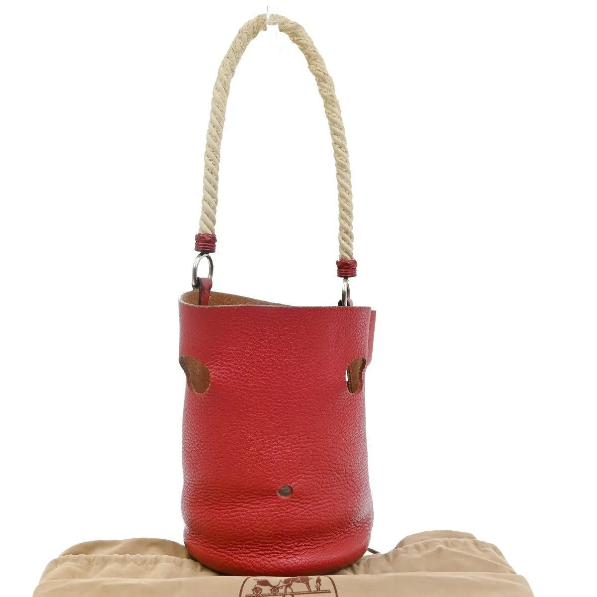 Hermes Mangeoire Taurillon Clemence Leather, Red, Leather, Shoulder Bag