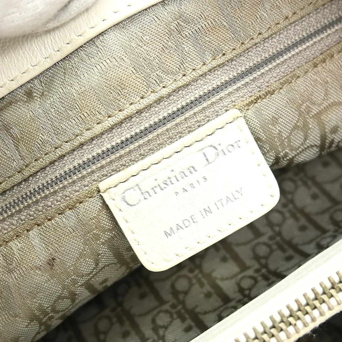 Christian Dior Vintage Lady Dior Cannage Quilt Lambskin, White, Leather, Handbag