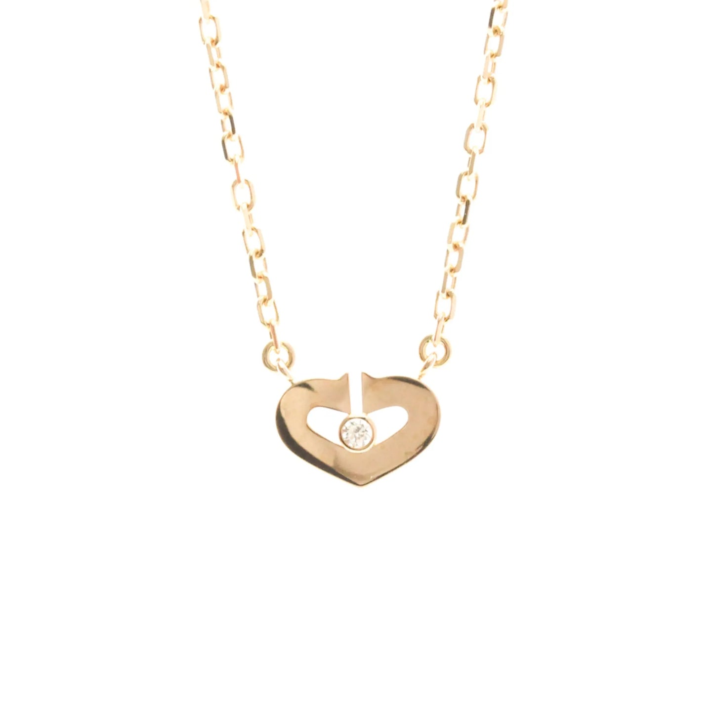 Cartier C Heart de Cartier Pendant 18K Rose Gold with Diamond, Gold, Pink Gold, Necklace