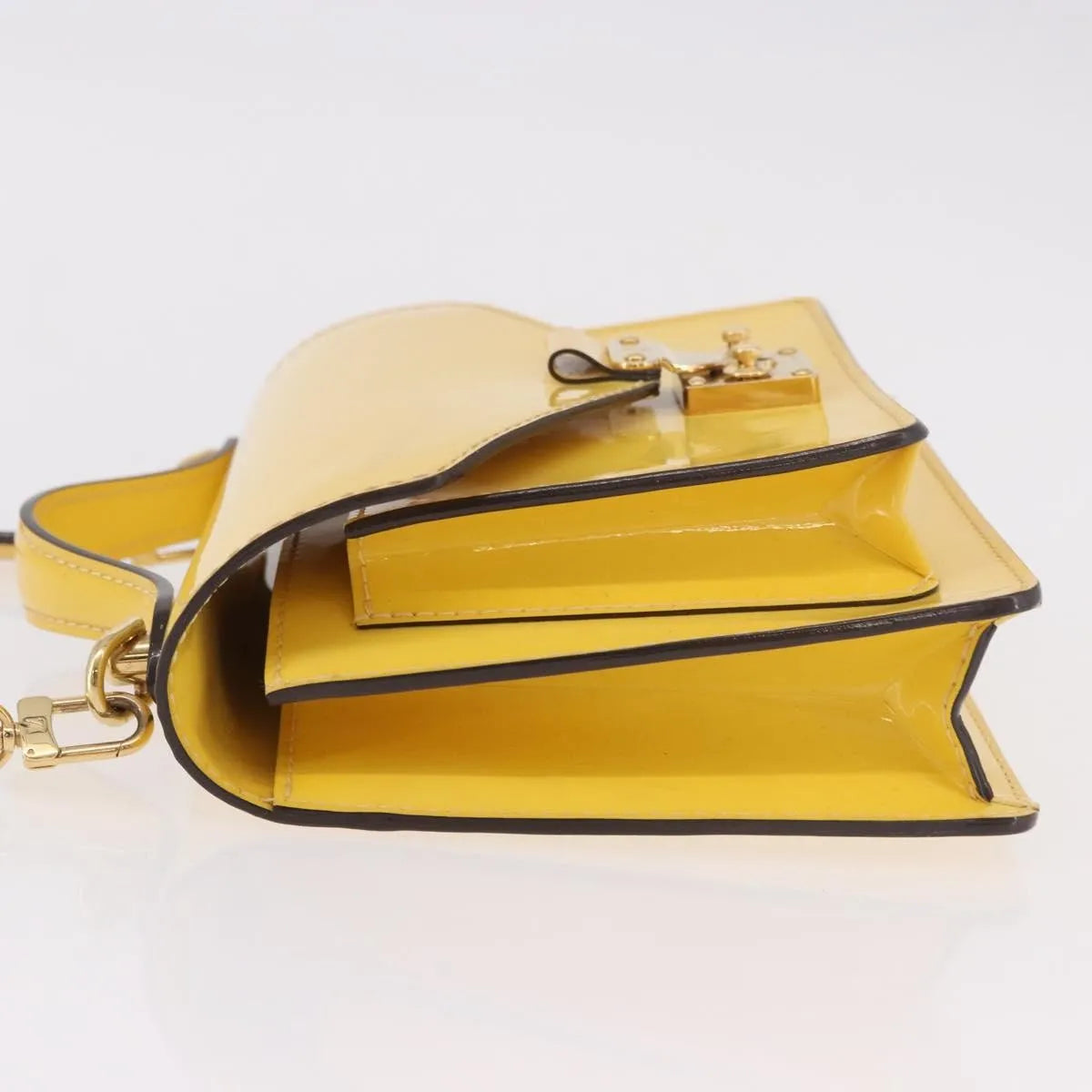 Louis Vuitton Monceau Vernis, Yellow, Patent Leather, Handbag