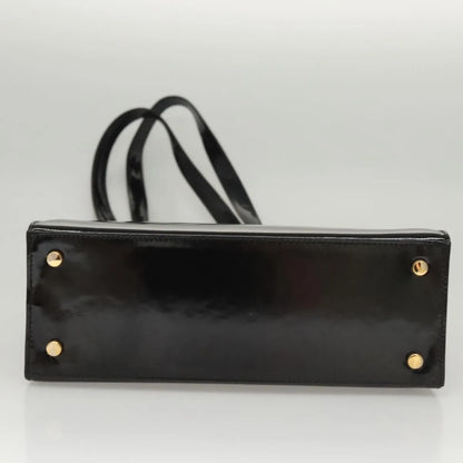 Salvatore Ferragamo Vala Patent Leather, Black, Patent Leather, Shoulder Bag