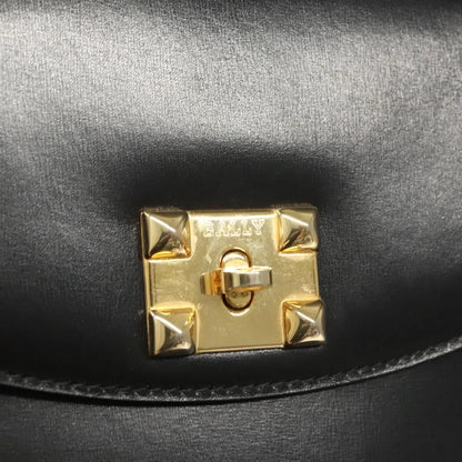 Bally Vintage Leather, Black, Leather, Shoulder Bag