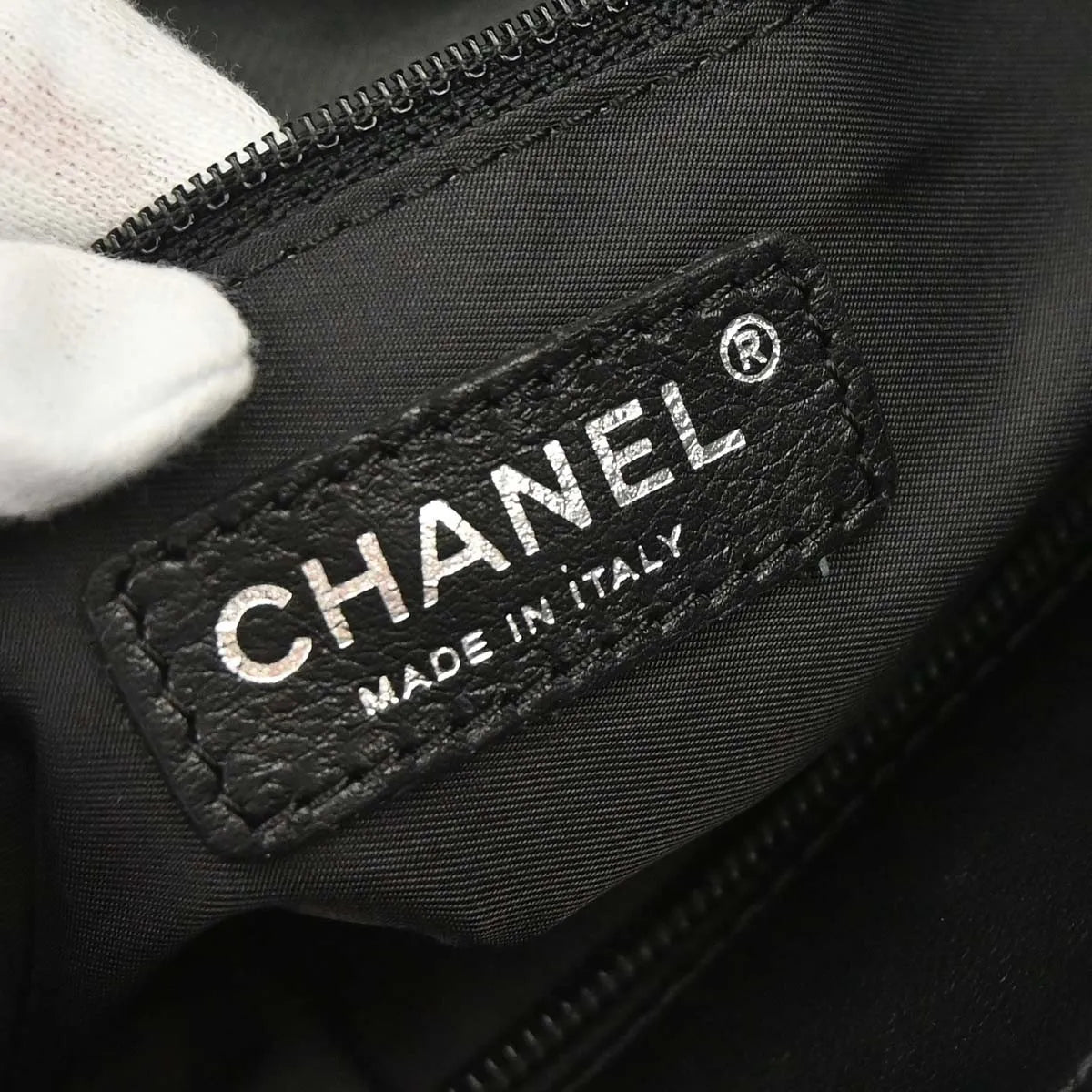 Chanel Biarritz Tote Quilted Coated Canvas, Black, Canvas, Tote Bag