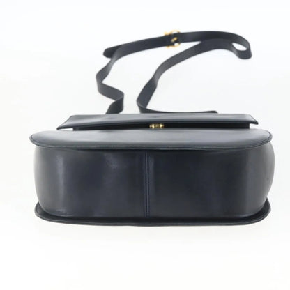 Salvatore Ferragamo Gancini Leather, Navy, Leather, Shoulder Bag