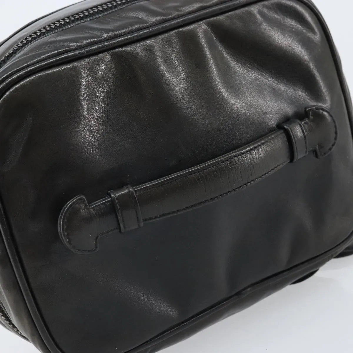Chanel Vintage Cosmetic Case Lambskin, Black, Leather, Clutch