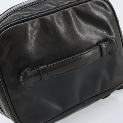 Chanel Vintage Cosmetic Case Lambskin, Black, Leather, Clutch