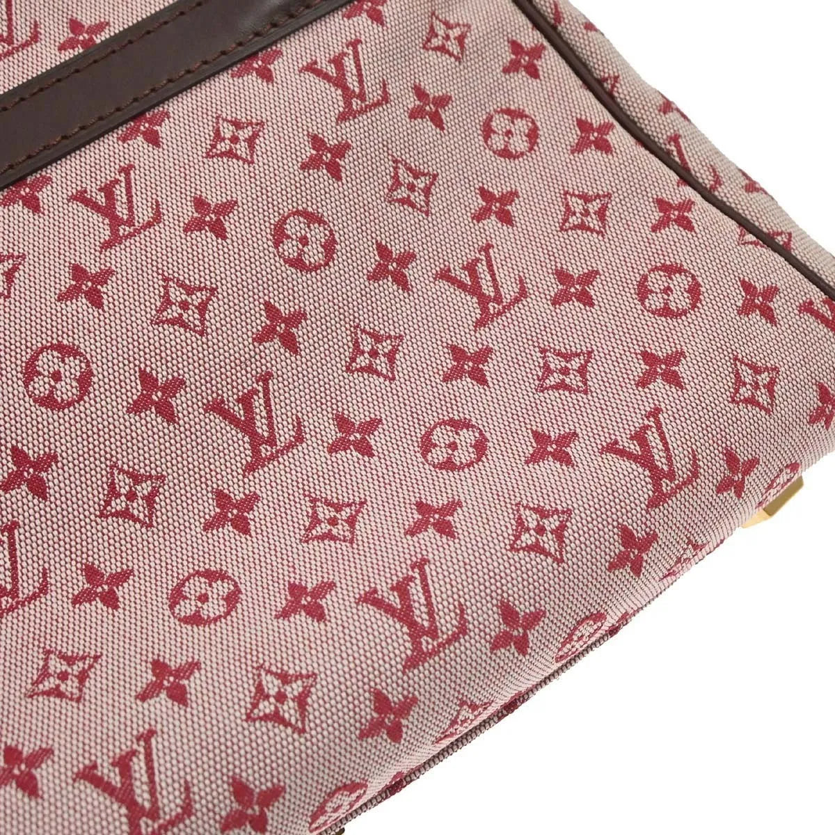 Louis Vuitton Joséphine Mini Lin, Burgundy, Canvas, Handbag