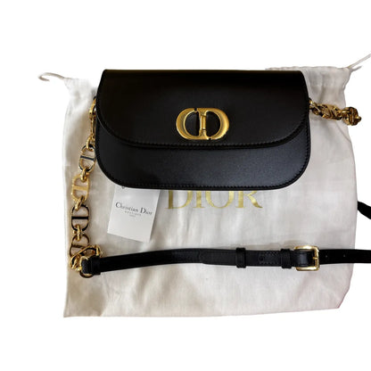 Christian Dior 30 Montaigne Avenue Leather, Black, Leather, Handbag