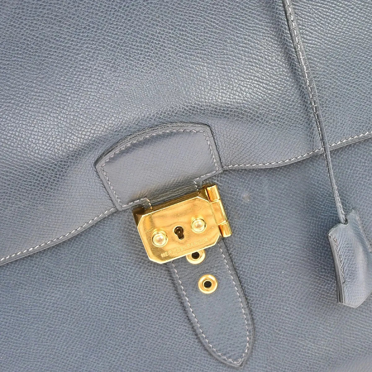 Hermes Sac a Depeches Courchevel, Navy, Leather, Handbag