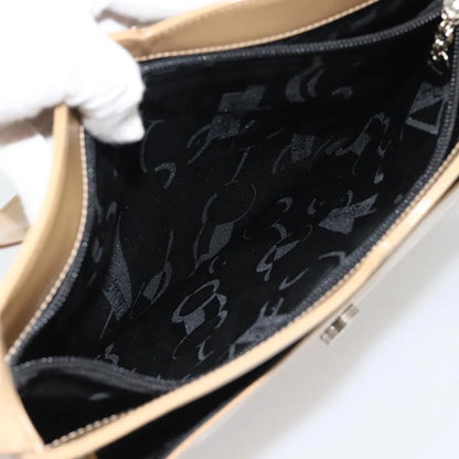 Salvatore Ferragamo Gancini Patent Leather, Beige, Patent Leather, Shoulder Bag