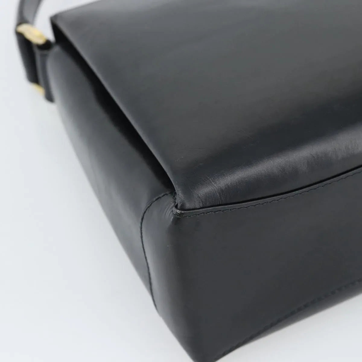Gucci Vintage Convertible Box Leather, Black, Leather, Handbag