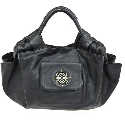 Loewe Anagram Logo Nappa Aire Hand Leather, Black, Leather, Tote Bag