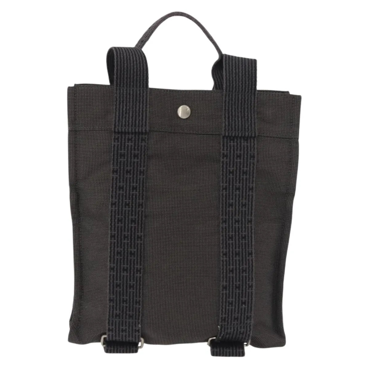 Hermes Herline Canvas, Gray, Canvas, Backpack