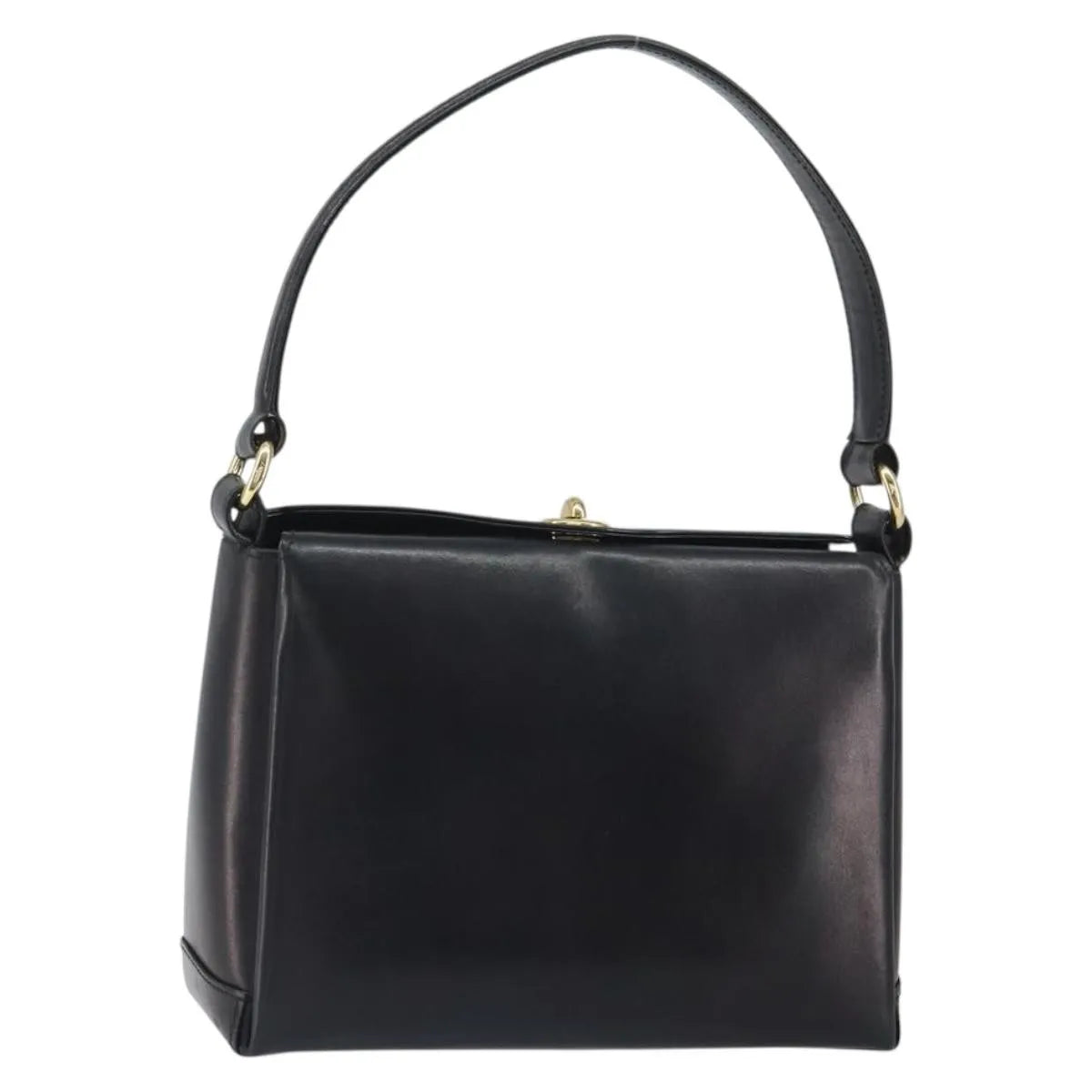 Gucci Vintage Convertible Box Leather, Black, Leather, Handbag