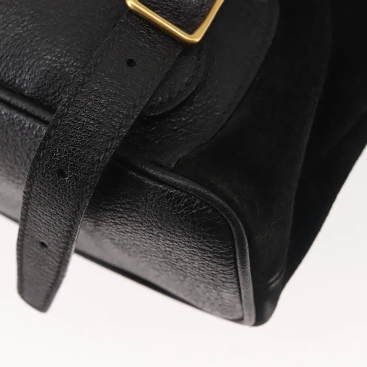 Gucci Vintage Bamboo Suede, Black, Suede, Backpack