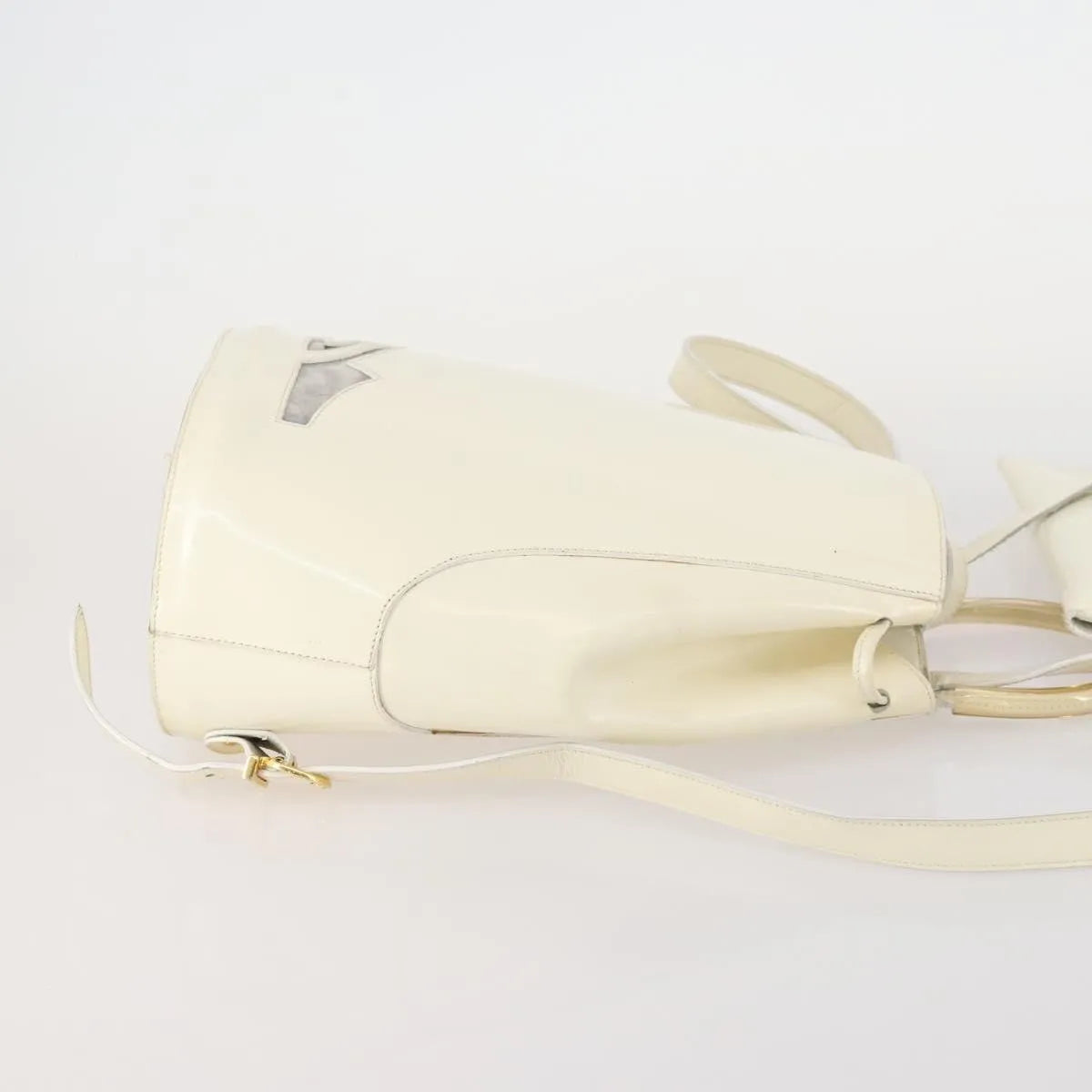 Salvatore Ferragamo Vintage Patent Leather, White, Patent Leather, Backpack