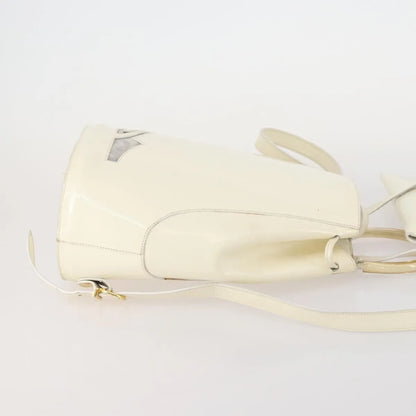 Salvatore Ferragamo Vintage Patent Leather, White, Patent Leather, Backpack