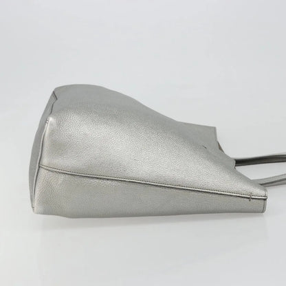 Prada Vintage Tote Leather, Silver, Leather, Tote Bag