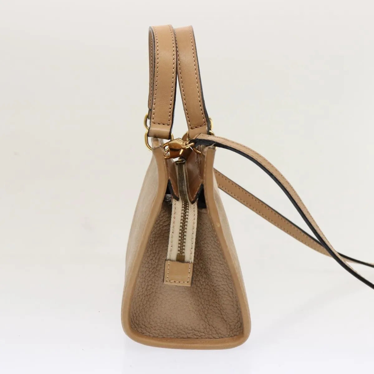 Celine vintage Leather, Beige, Leather, Handbag