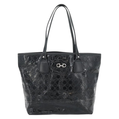 Salvatore Ferragamo Gancini Tote Patent leather, Black, Patent Leather, Tote Bag