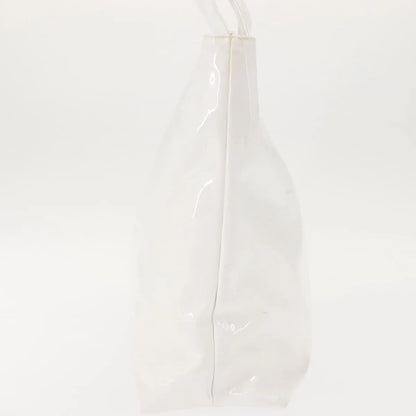 Salvatore Ferragamo Gancini Tote Patent leather, White, Patent Leather, Tote Bag
