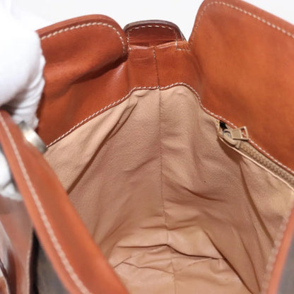 Celine Vintage Macadam Canvas and Leather, Brown, Canvas, Shoulder Bag