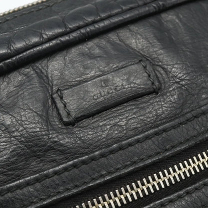 Gucci Front Zip Messenger Guccissima Leather, Black, Leather, Shoulder Bag