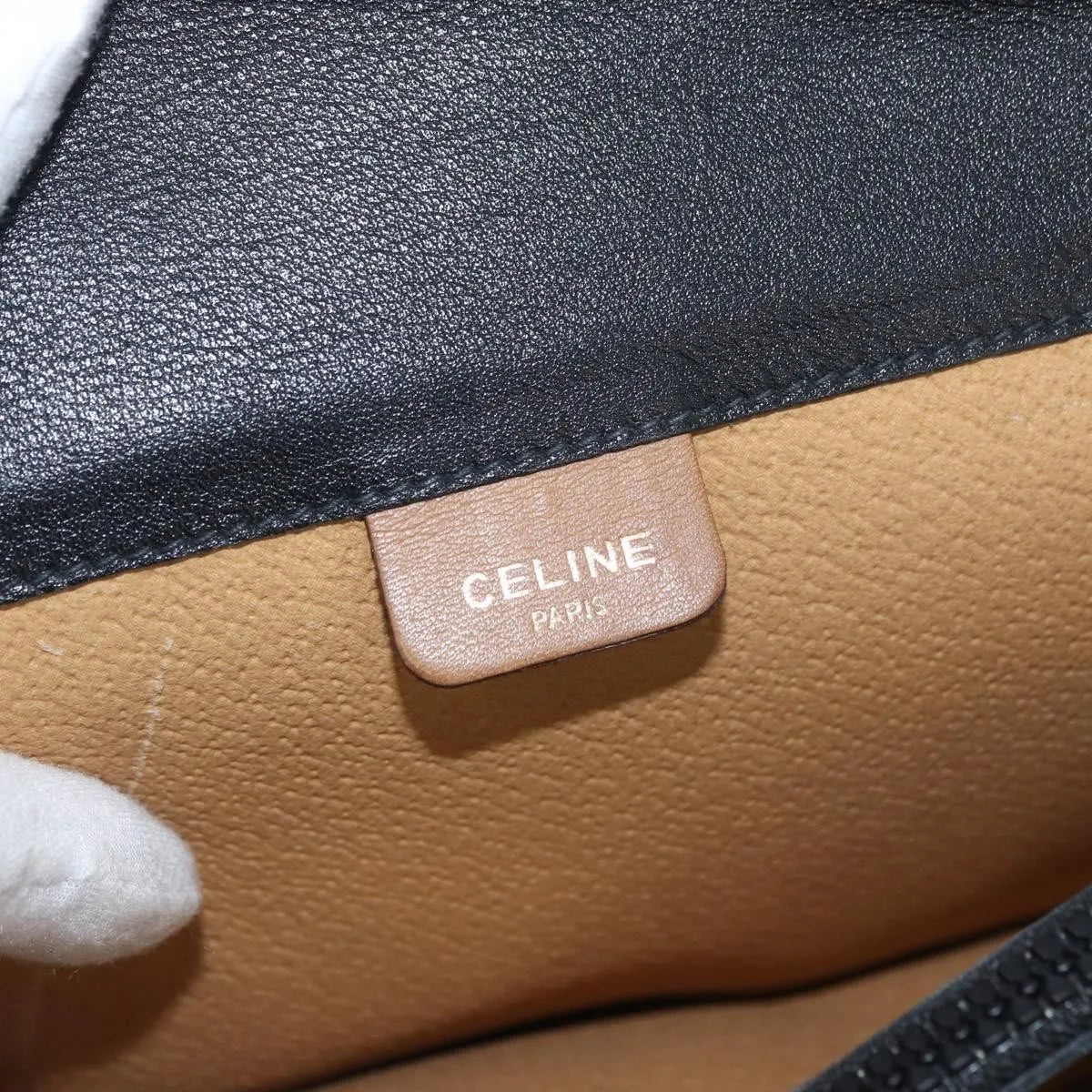 Celine Vintage Leather, Black, Leather, Shoulder Bag