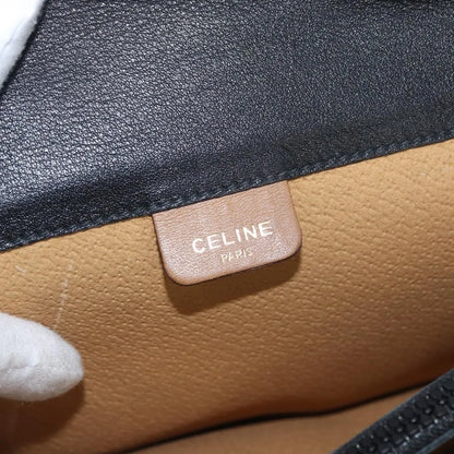 Celine Vintage Leather, Black, Leather, Shoulder Bag