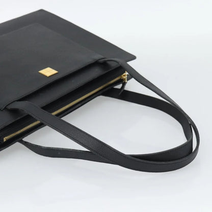 Saint Laurent Vintage Leather, Black, Leather, Tote Bag