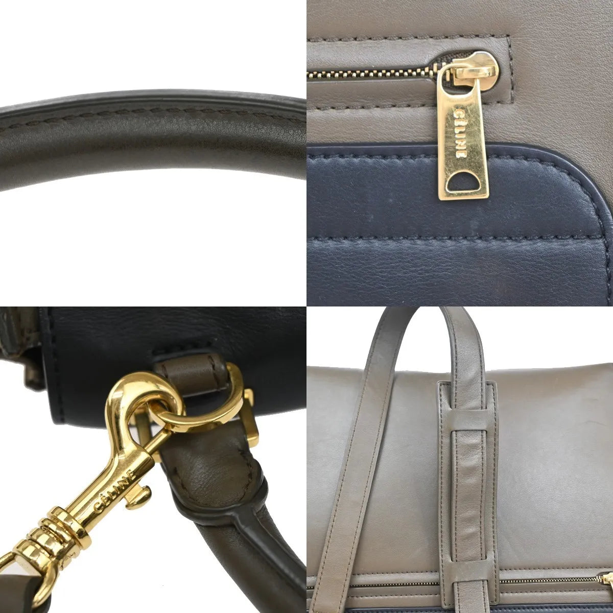 Celine Trapeze Leather with Suede, Multicolour, Leather, Handbag