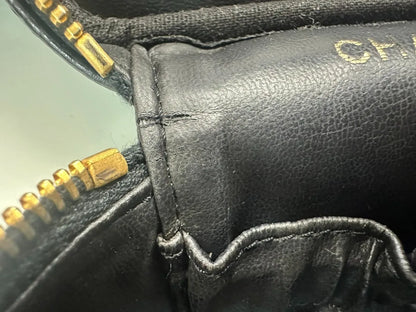Chanel Vintage Timeless Cosmetic Case Caviar, Black, Leather, Handbag
