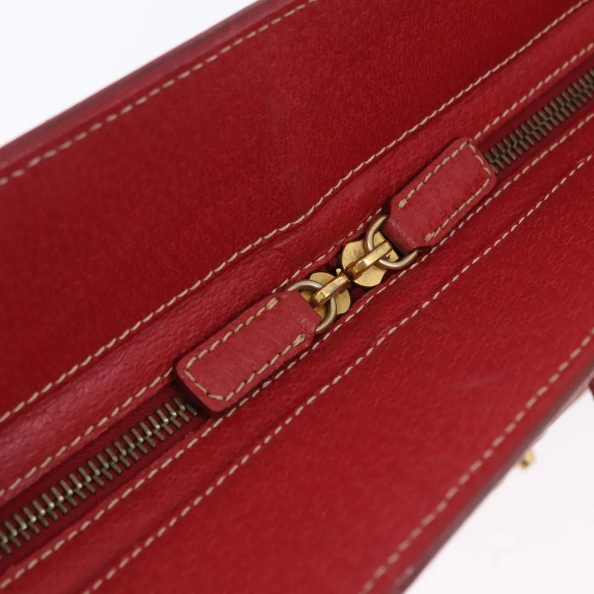 Fendi Studded Handle canvas, Red, Canvas, Handbag