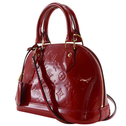 Louis Vuitton Alma Vernis, Red, Patent Leather, Handbag