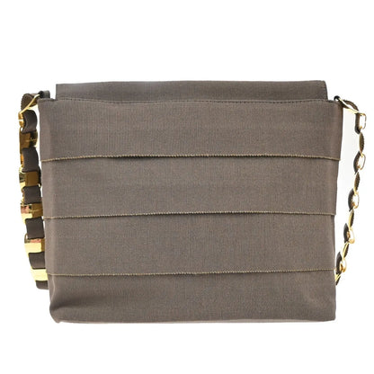 Salvatore Ferragamo Vala Canvas, Brown, Canvas, Shoulder Bag