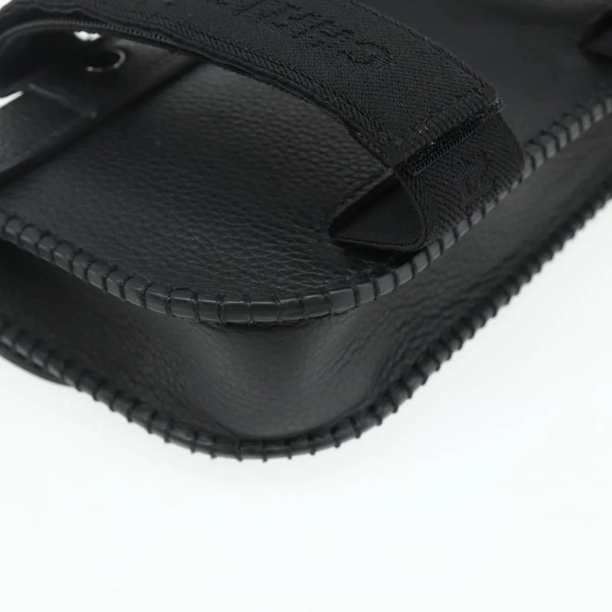 Christian Dior Saddle Pouch Belt Leather, Black, Leather, Clutch
