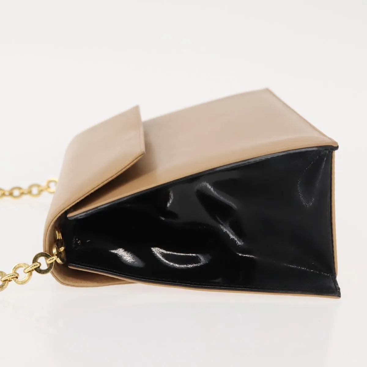 Salvatore Ferragamo Vintage Flap Leather, Beige, Leather, Shoulder Bag
