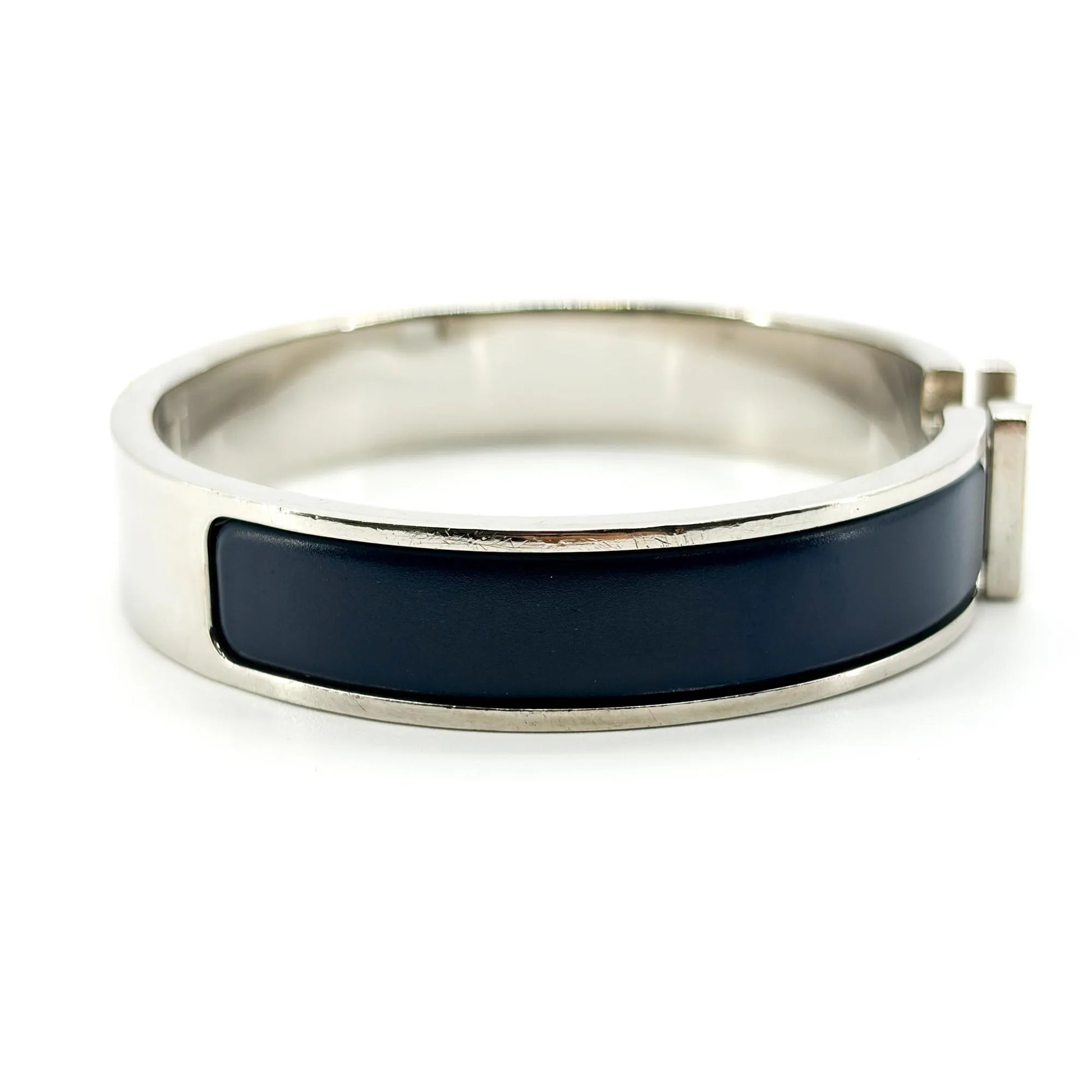 Hermes Clic H Enamel, Navy, Metal, Bracelet