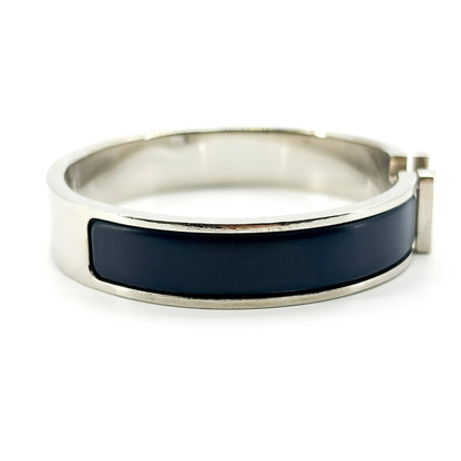 Hermes Clic H Enamel, Navy, Metal, Bracelet