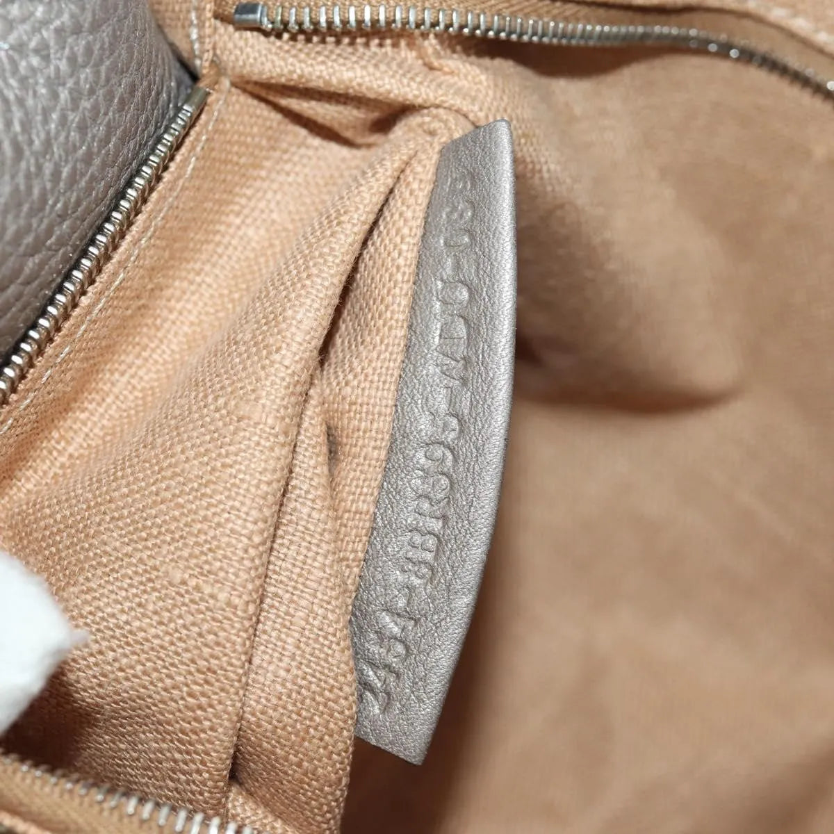 Fendi Selleria Pomodorino Leather, Gray, Leather, Tote Bag