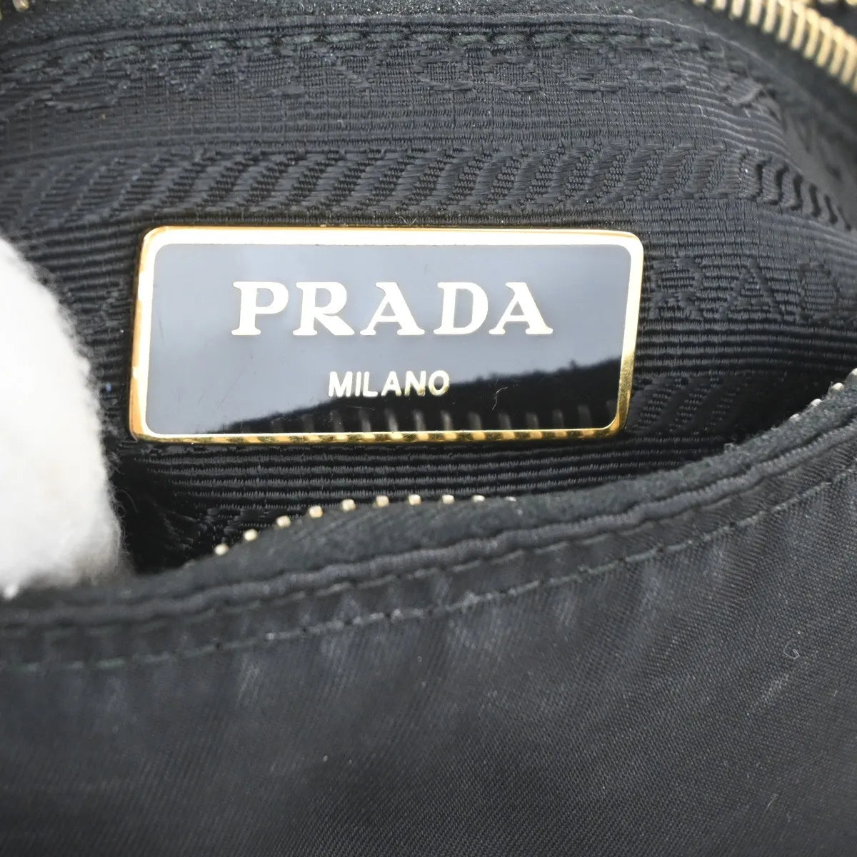 Prada Buckle Messenger Tessuto, Black, Nylon, Shoulder Bag
