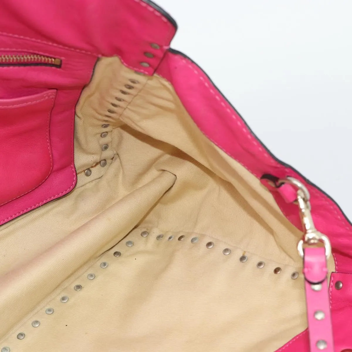 Valentino Garavani Rockstud Tote Textured Leather, Pink, Leather, Tote Bag