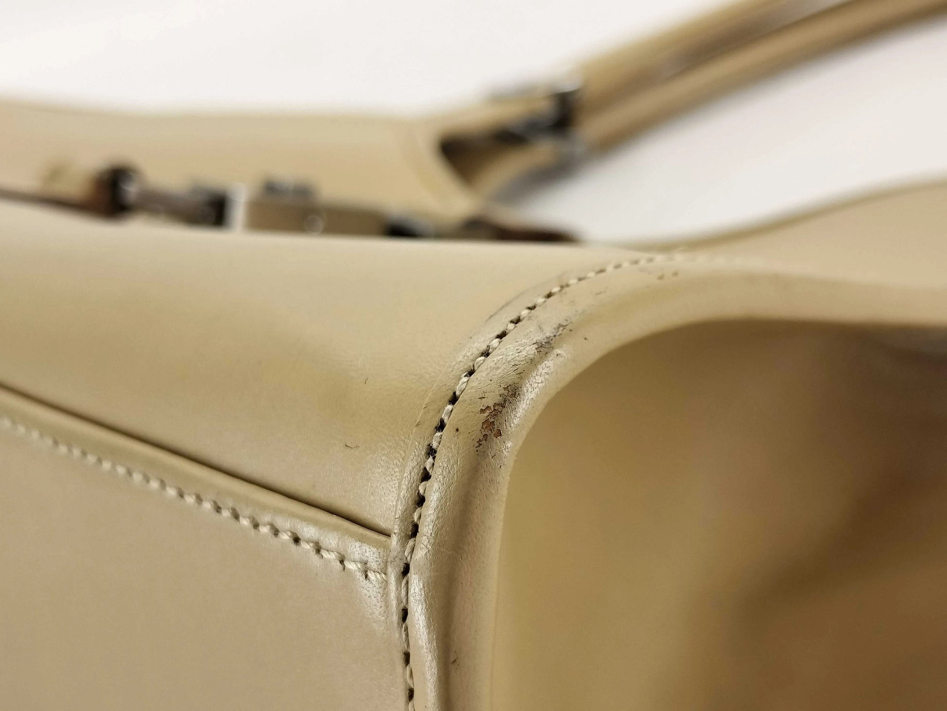 Gucci Vintage Jackie Leather, Beige, Leather, Handbag